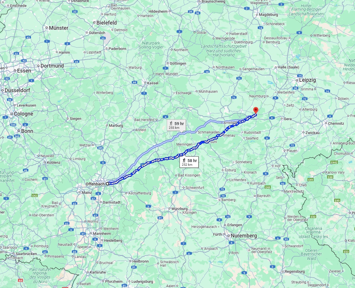 Anreise von Offenbach am Main Zu Jena Über 