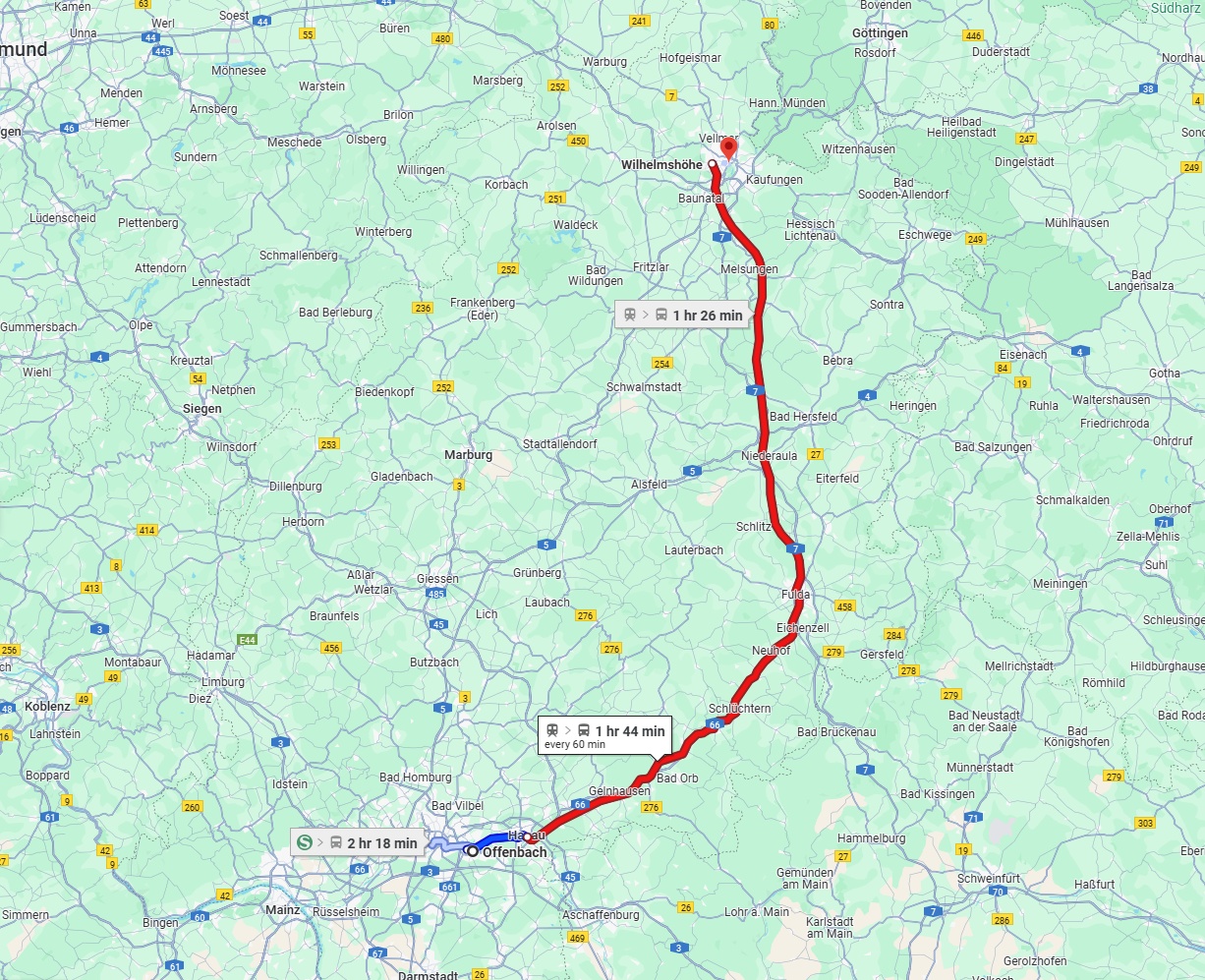 Anreise von Offenbach am Main Zu Kassel Über 