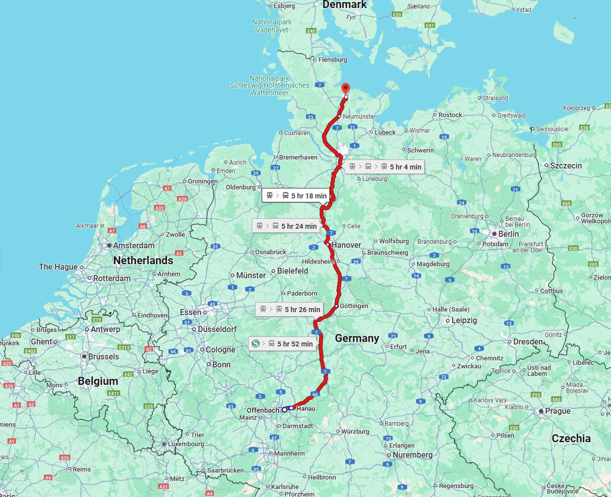 Anreise von Offenbach am Main Zu Kiel Über 