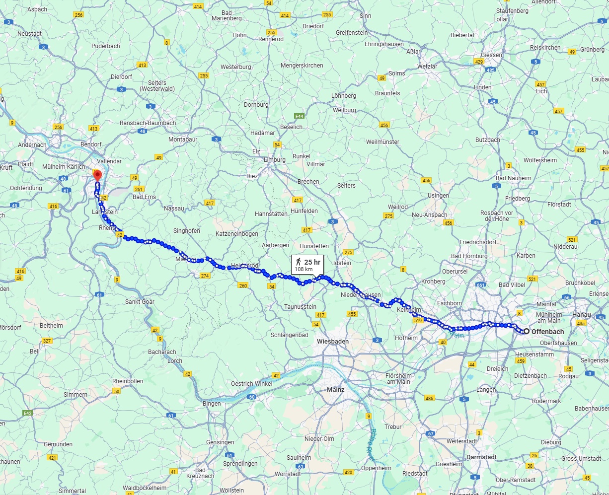 Anreise von Offenbach am Main Zu Koblenz Über 
