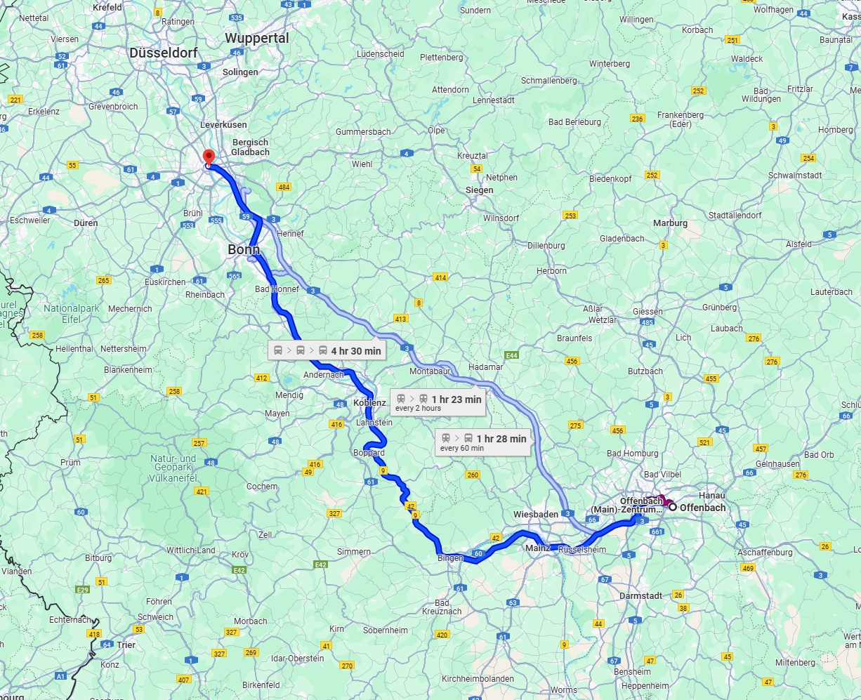 Anreise von Offenbach am Main Zu Köln Über 