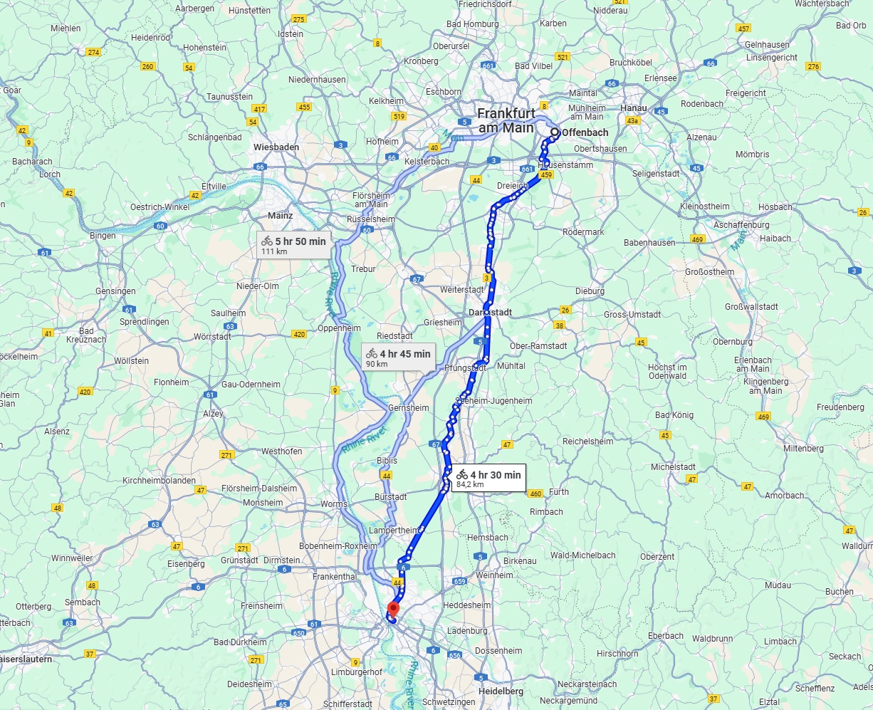 Anreise von Offenbach am Main Zu Mannheim Über 