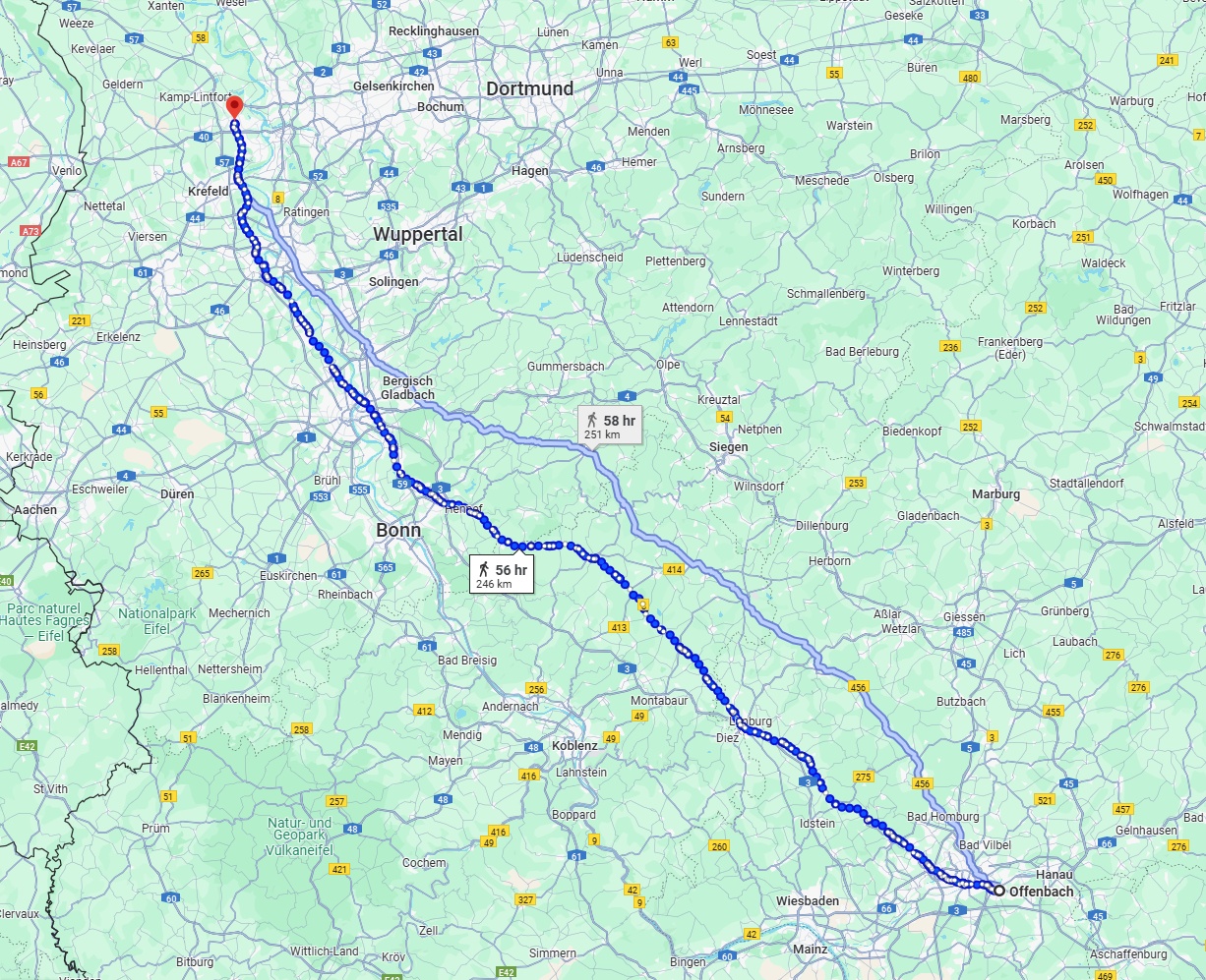 Anreise von Offenbach am Main Zu Moers Über 