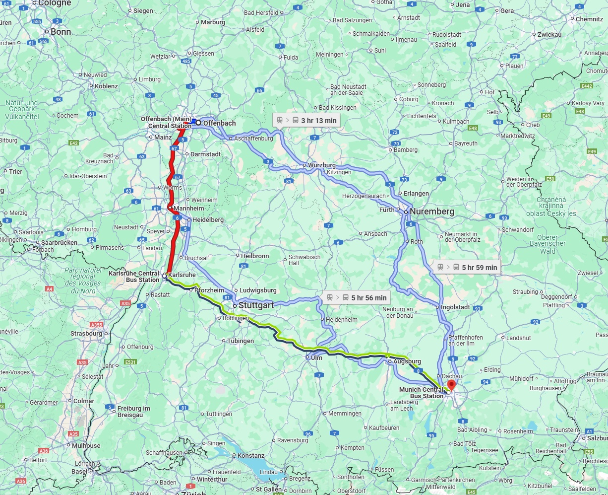 Anreise von Offenbach am Main Zu München Über 