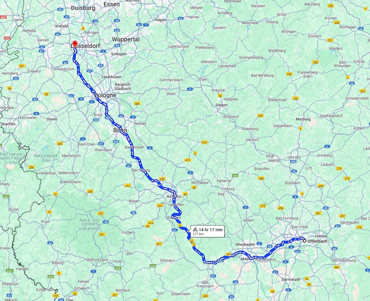 Anreise von Offenbach am Main Zu Neuss Über 