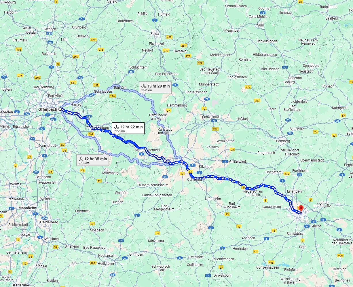 Anreise von Offenbach am Main Zu Nürnberg Über 