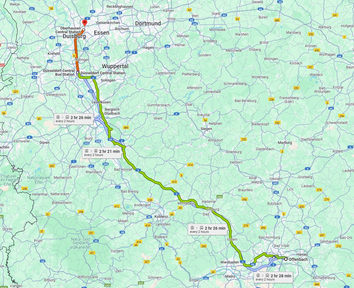 Anreise von Offenbach am Main Zu Oberhausen Über 