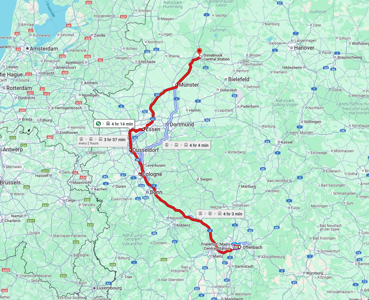 Anreise von Offenbach am Main Zu Osnabrück Über 