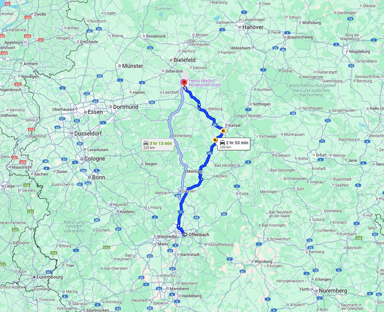 Anreise von Offenbach am Main Zu Paderborn Über via A5 and A49