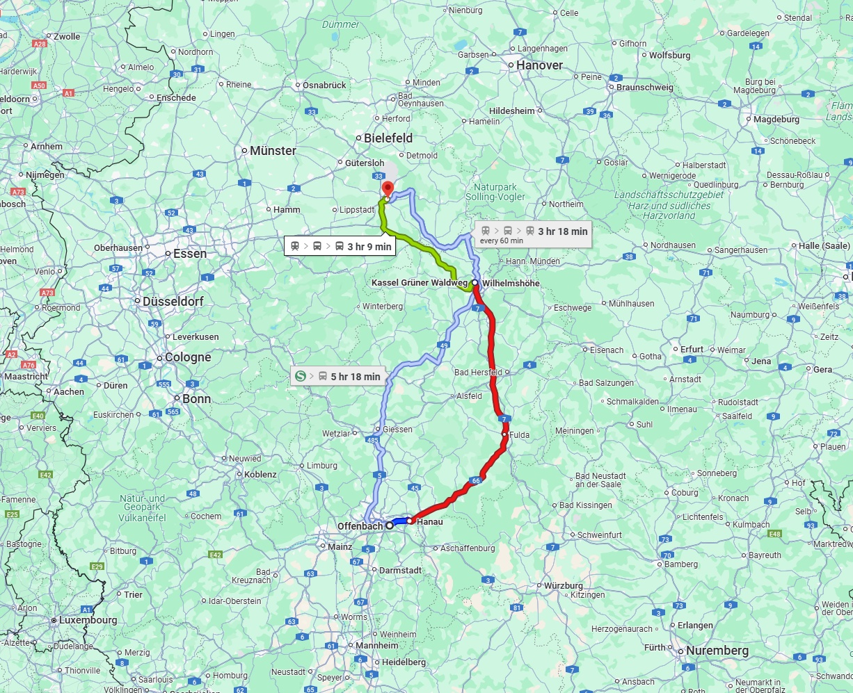 Anreise von Offenbach am Main Zu Paderborn Über 