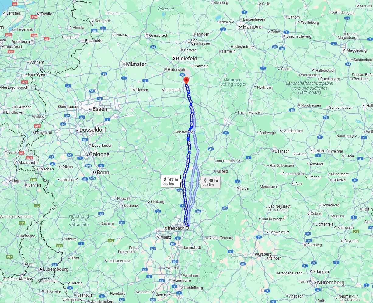 Anreise von Offenbach am Main Zu Paderborn Über 