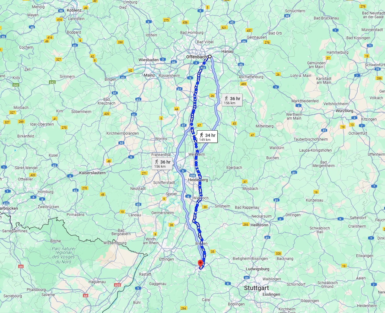 Anreise von Offenbach am Main Zu Pforzheim Über 