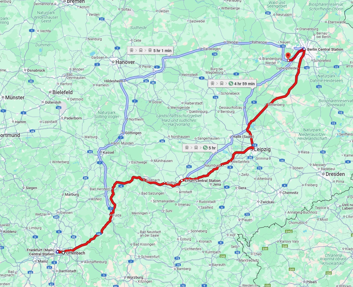 Anreise von Offenbach am Main Zu Potsdam Über 