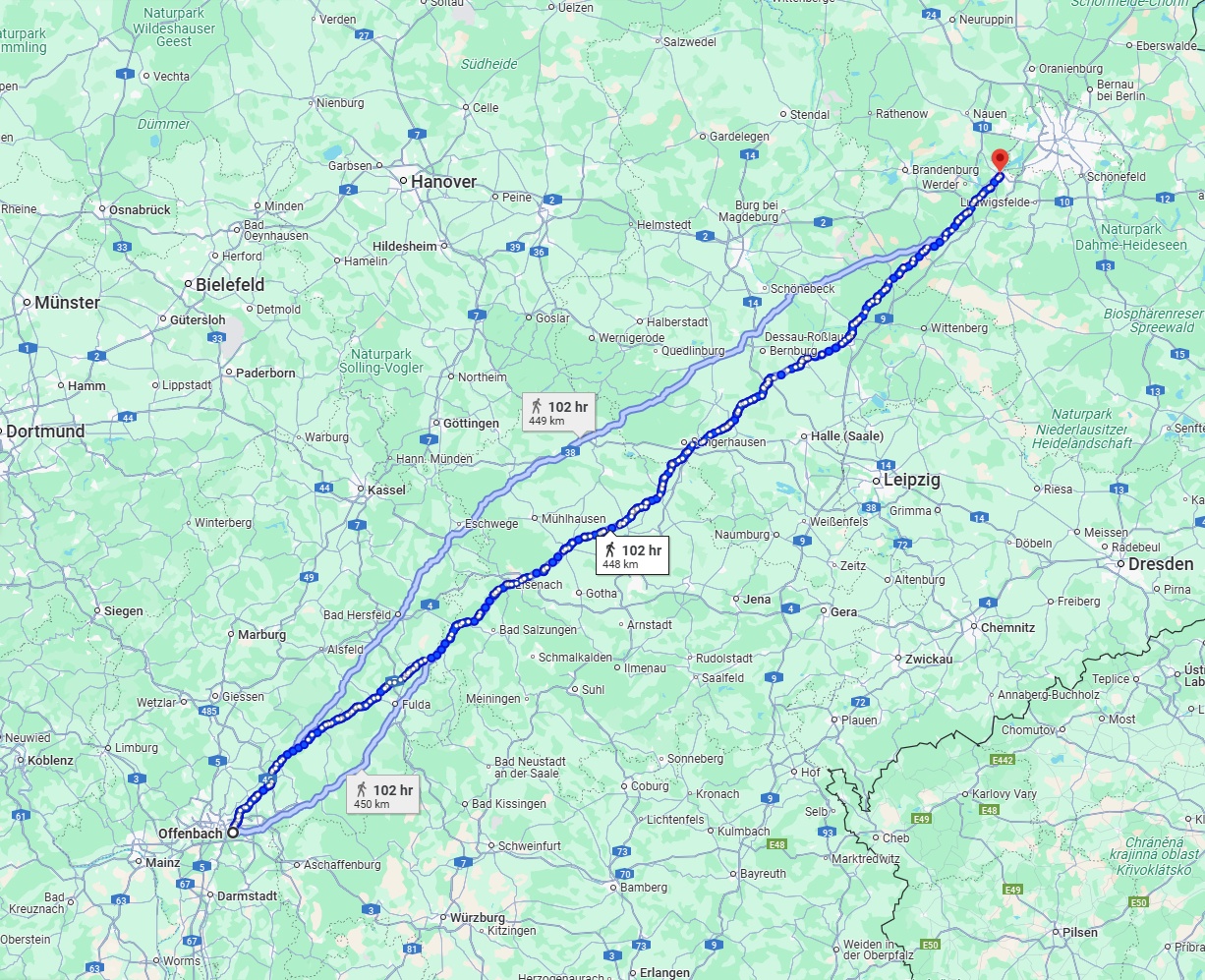 Anreise von Offenbach am Main Zu Potsdam Über 