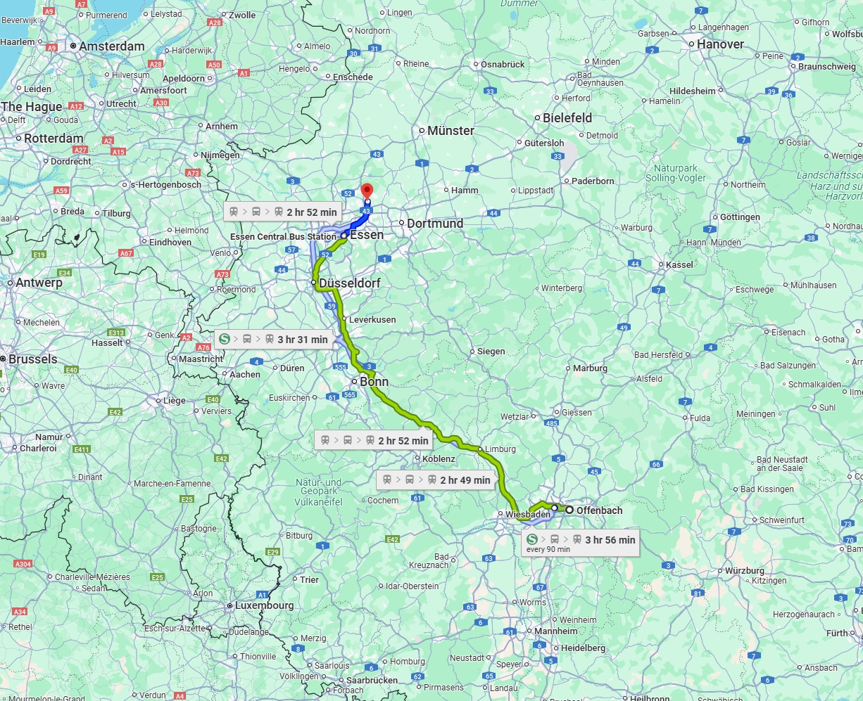 Anreise von Offenbach am Main Zu Recklinghausen Über 