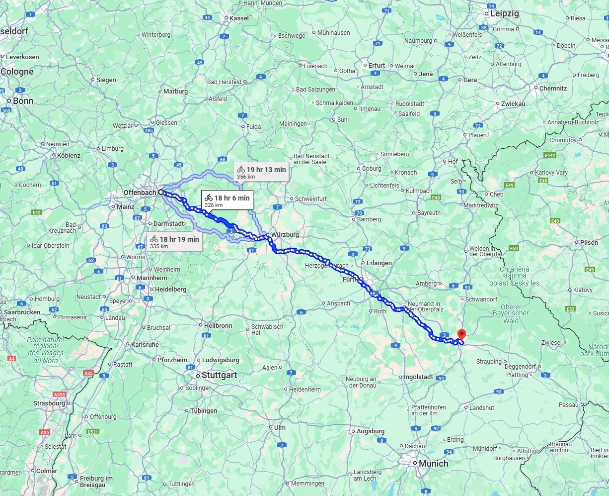 Anreise von Offenbach am Main Zu Regensburg Über 
