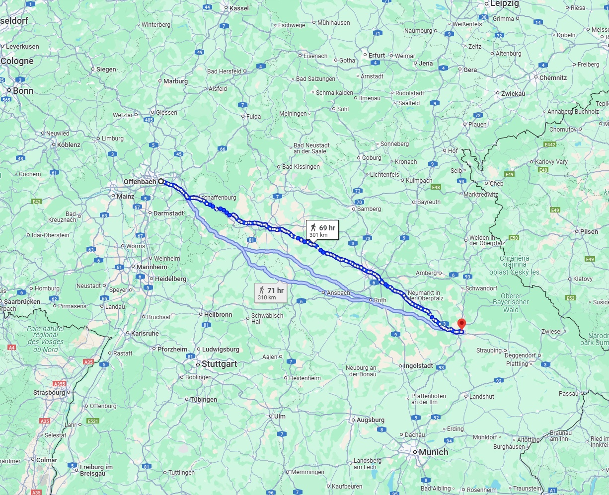 Anreise von Offenbach am Main Zu Regensburg Über 