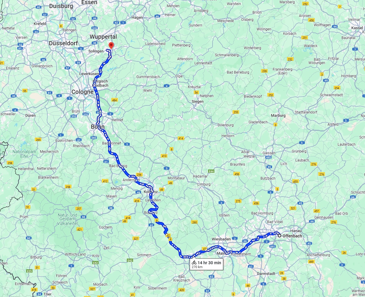 Anreise von Offenbach am Main Zu Remscheid Über 