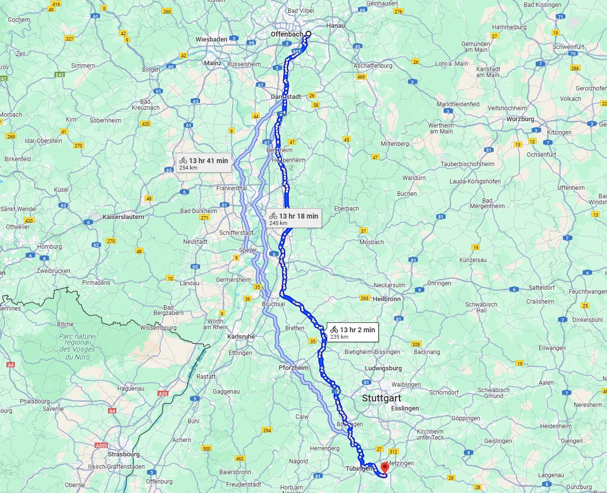 Anreise von Offenbach am Main Zu Reutlingen Über 