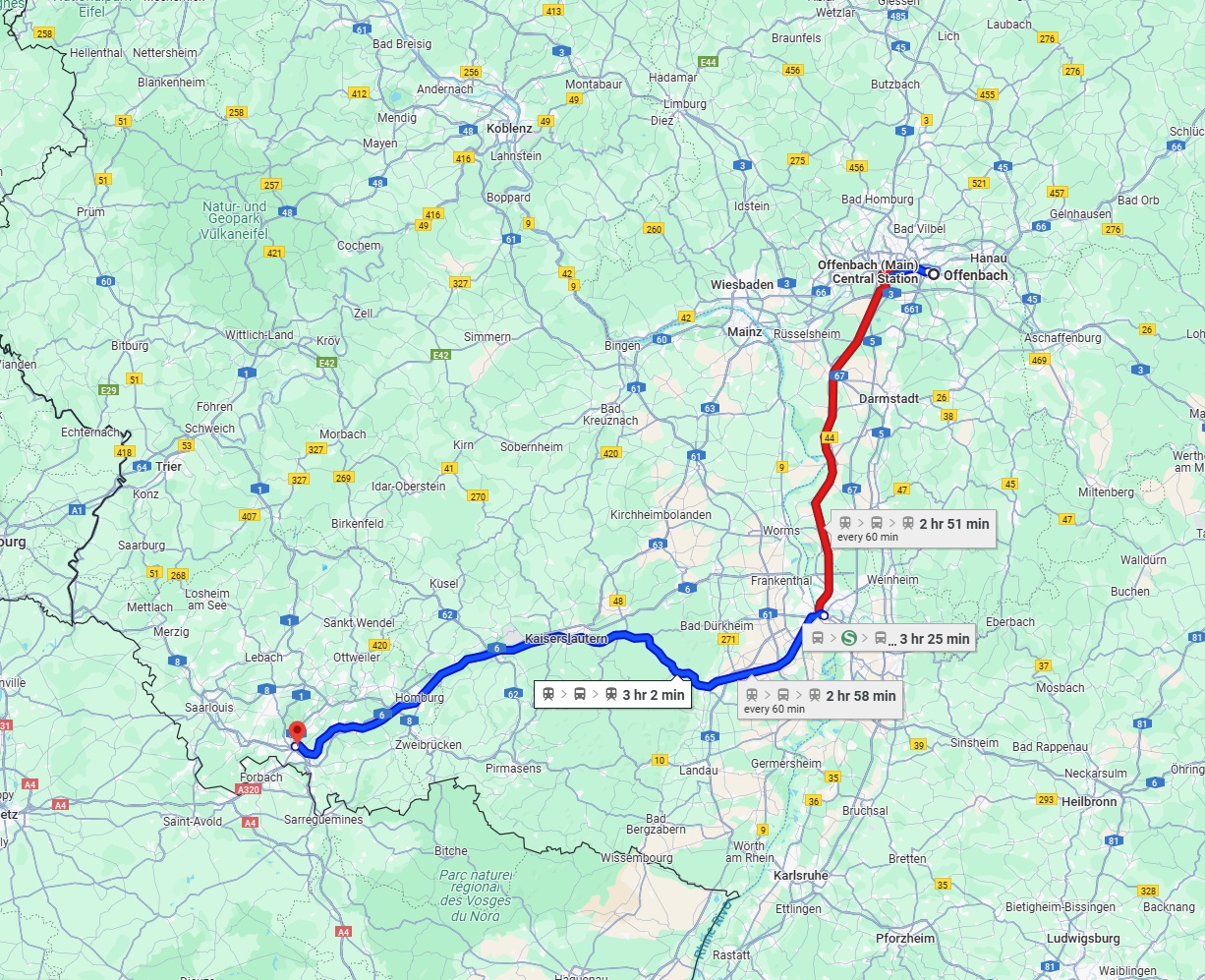 Anreise von Offenbach am Main Zu Saarbrücken Über 