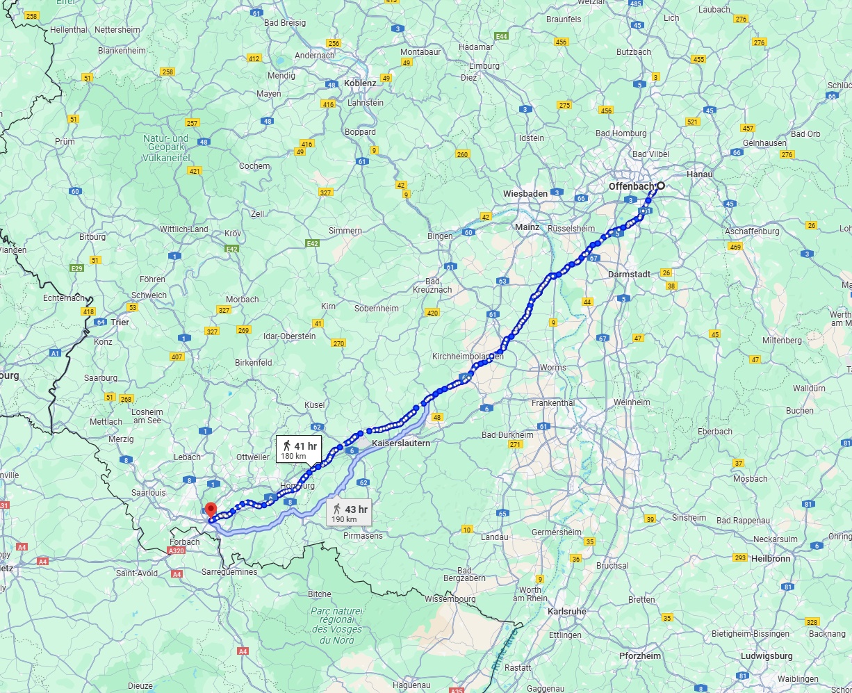 Anreise von Offenbach am Main Zu Saarbrücken Über 