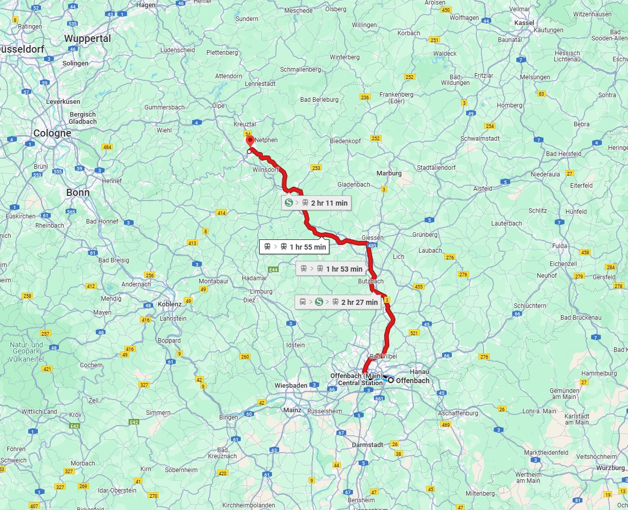 Anreise von Offenbach am Main Zu Siegen Über 