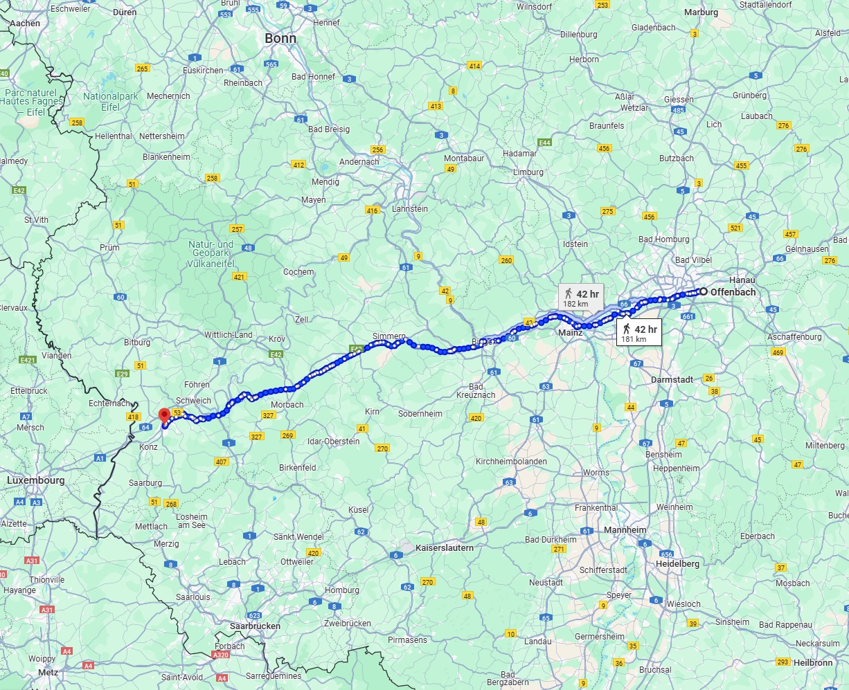 Anreise von Offenbach am Main Zu Trier Über 