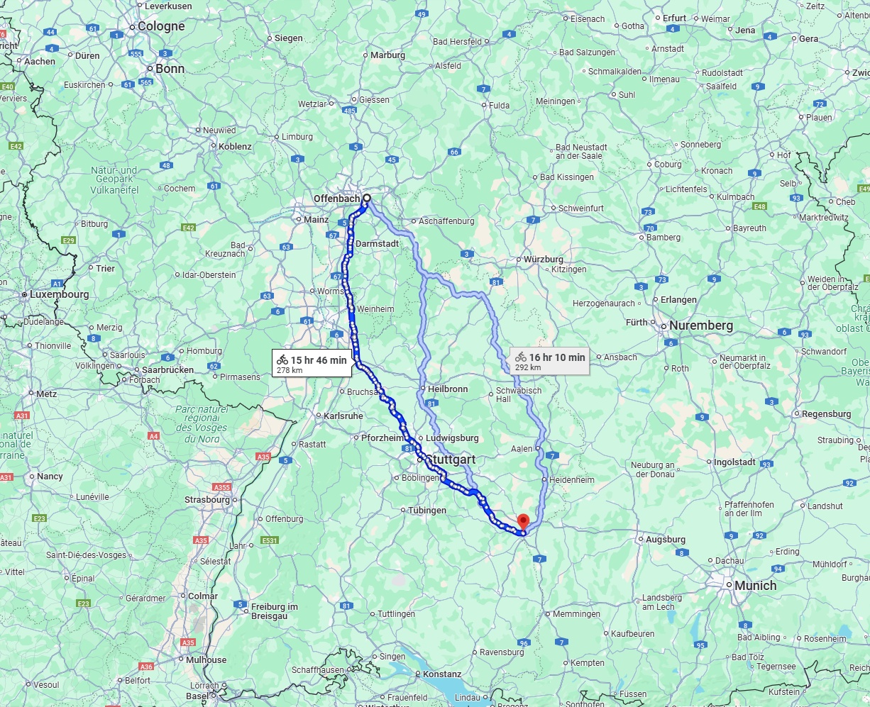 Anreise von Offenbach am Main Zu Ulm Über 