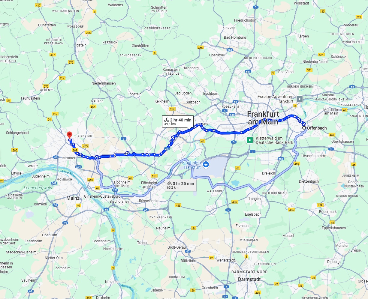 Anreise von Offenbach am Main Zu Wiesbaden Über 