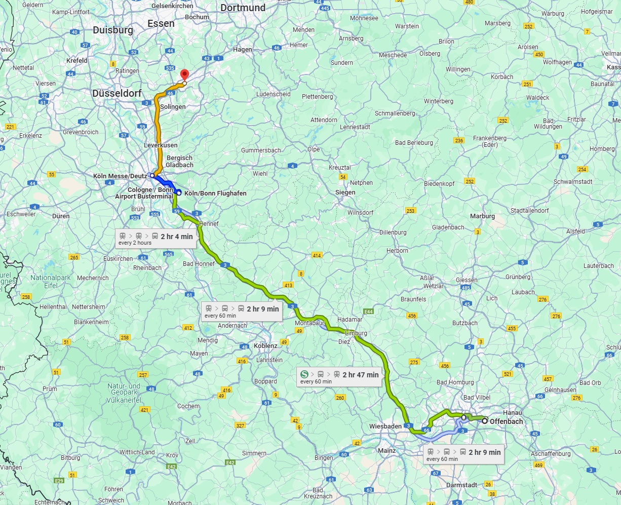 Anreise von Offenbach am Main Zu Wuppertal Über 