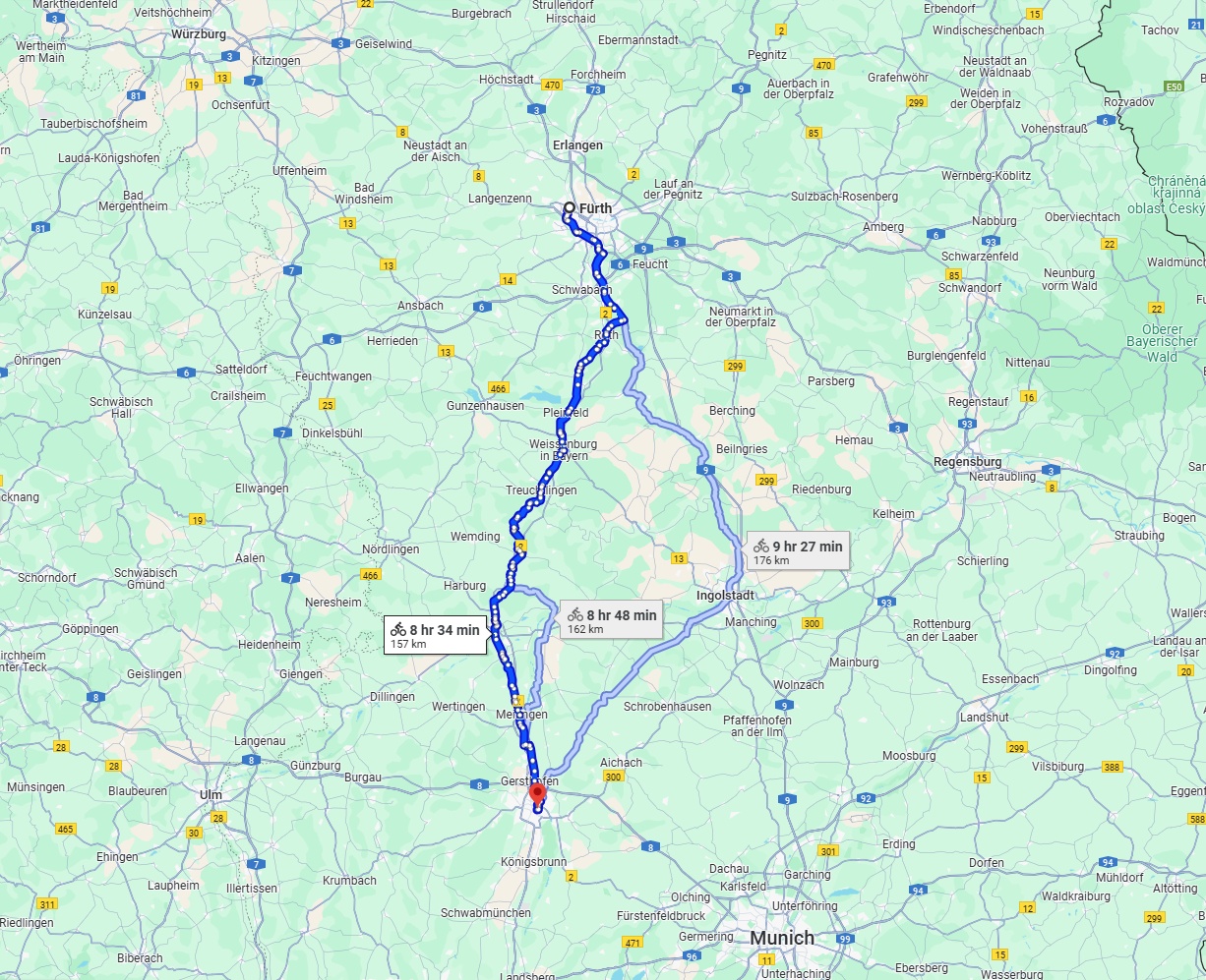 Anreise von Fürth Zu Augsburg Über 