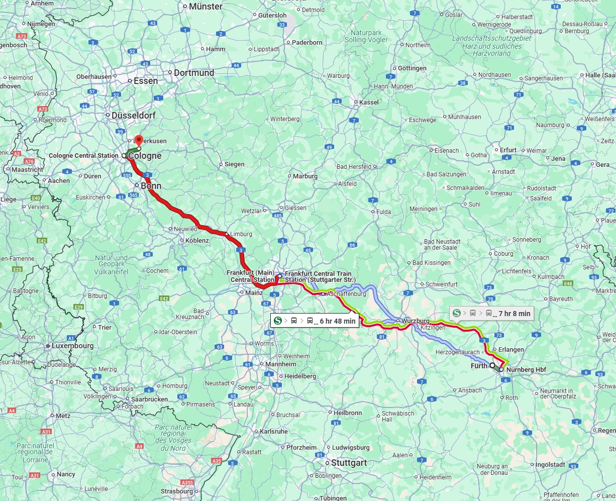 Anreise von Fürth Zu Bergisch Gladbach Über 