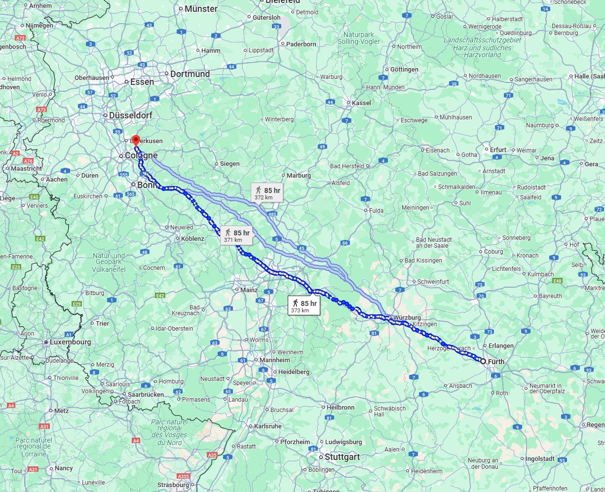 Anreise von Fürth Zu Bergisch Gladbach Über 