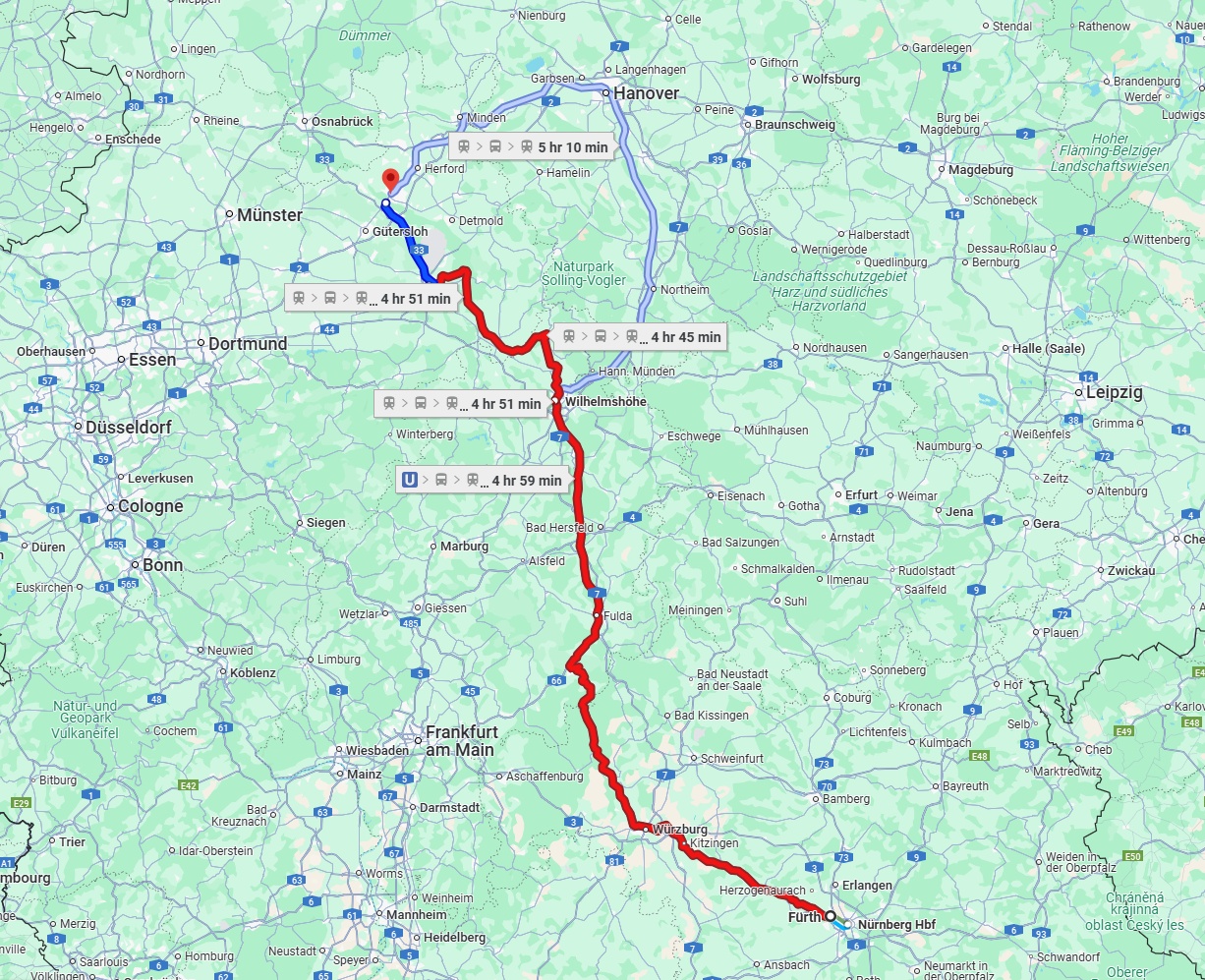 Anreise von Fürth Zu Bielefeld Über 