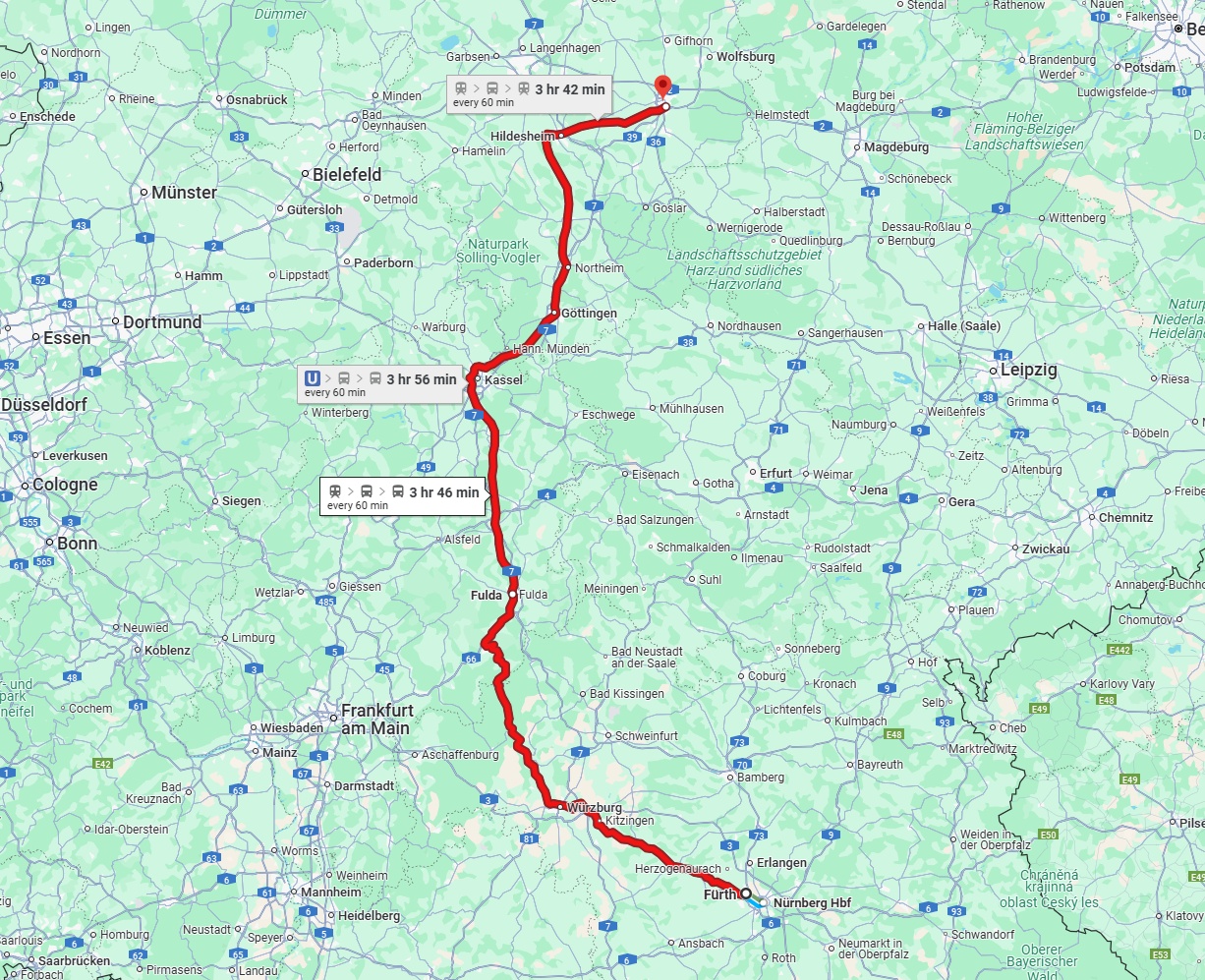 Anreise von Fürth Zu Braunschweig Über 