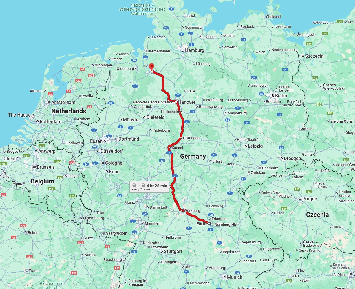Anreise von Fürth Zu Bremen Über 