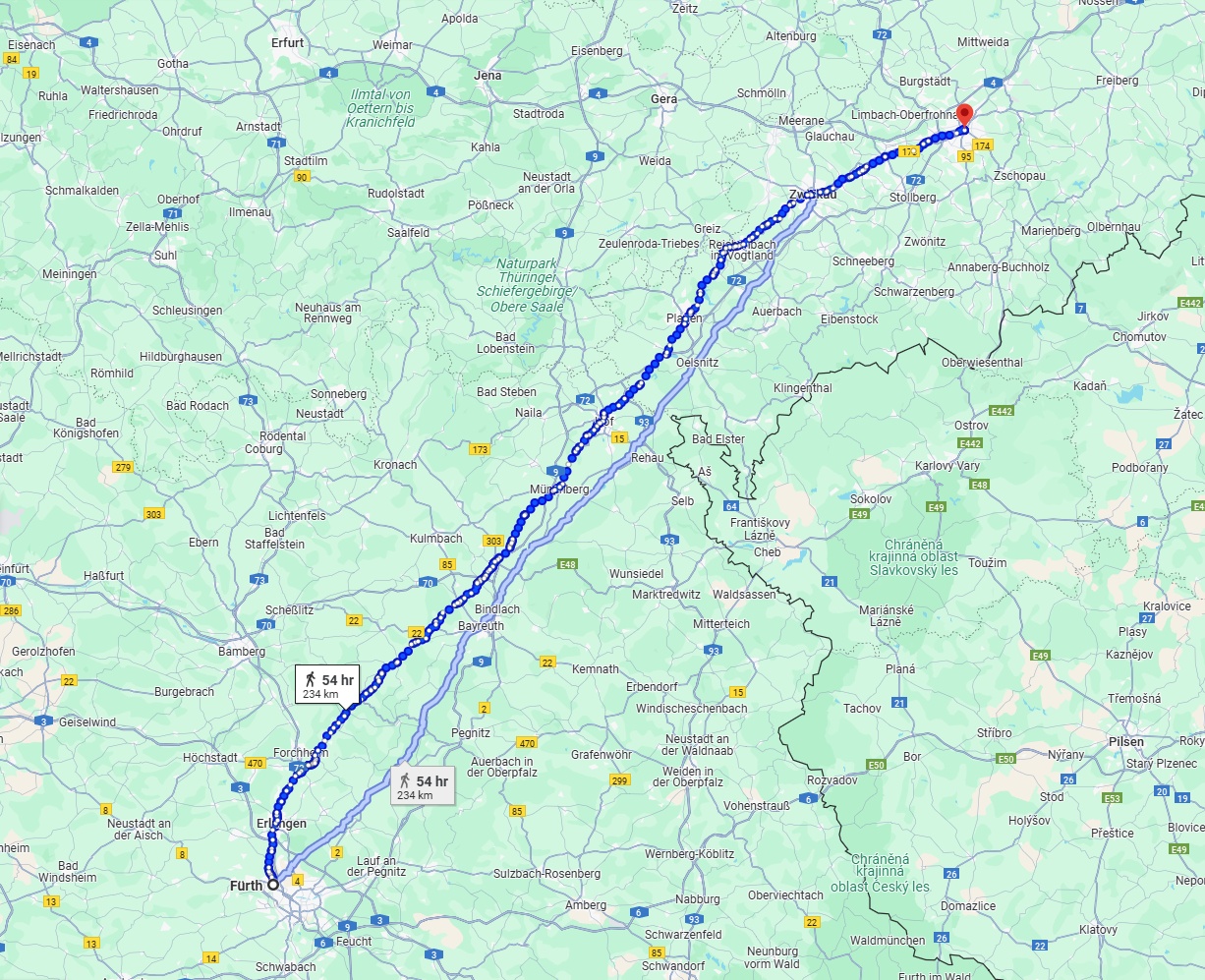 Anreise von Fürth Zu Chemnitz Über 