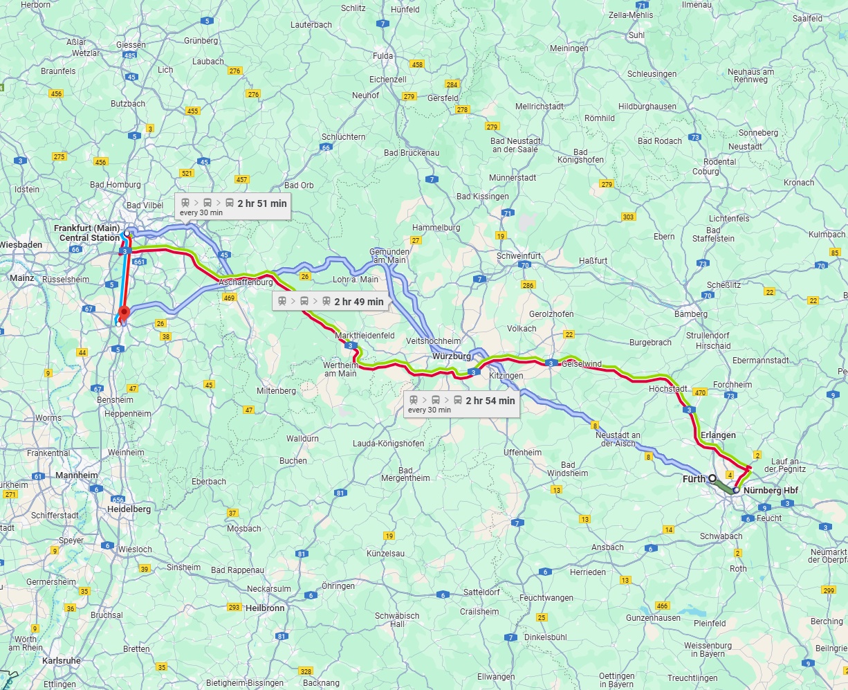 Anreise von Fürth Zu Darmstadt Über 