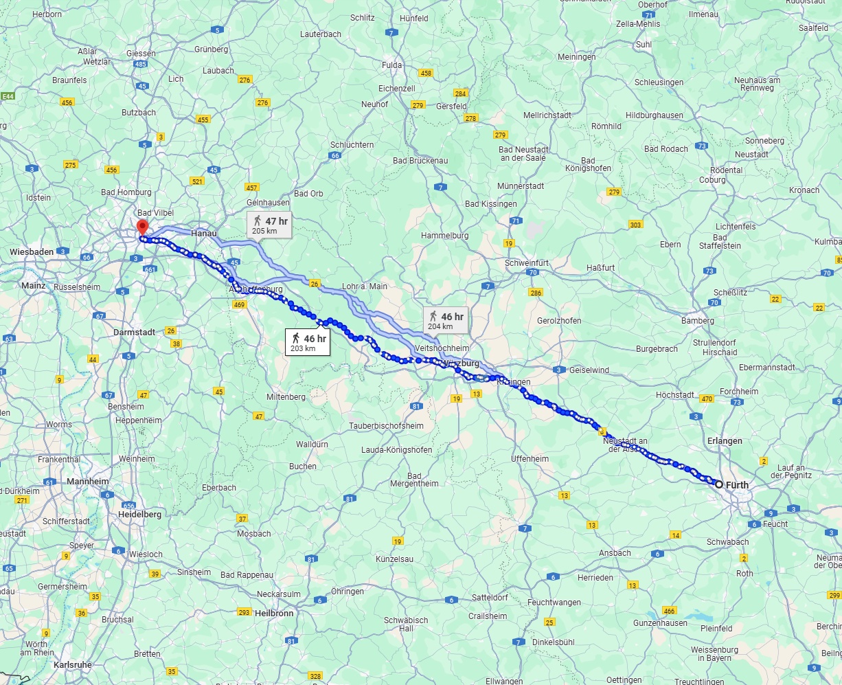 Anreise von Fürth Zu Frankfurt am Main Über 