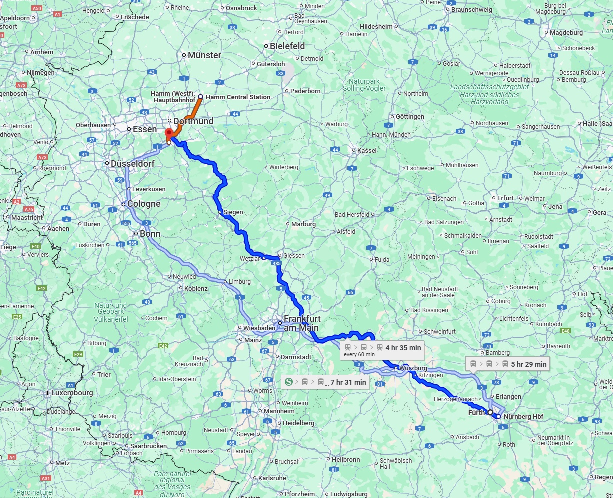 Anreise von Fürth Zu Hagen Über 