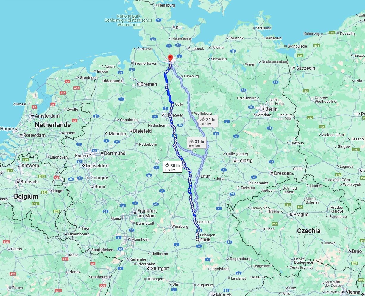 Anreise von Fürth Zu Hamburg Über 