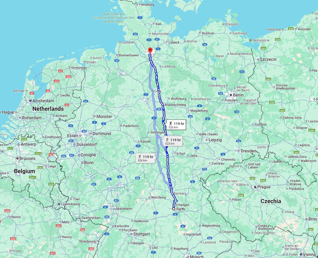 Anreise von Fürth Zu Hamburg Über 