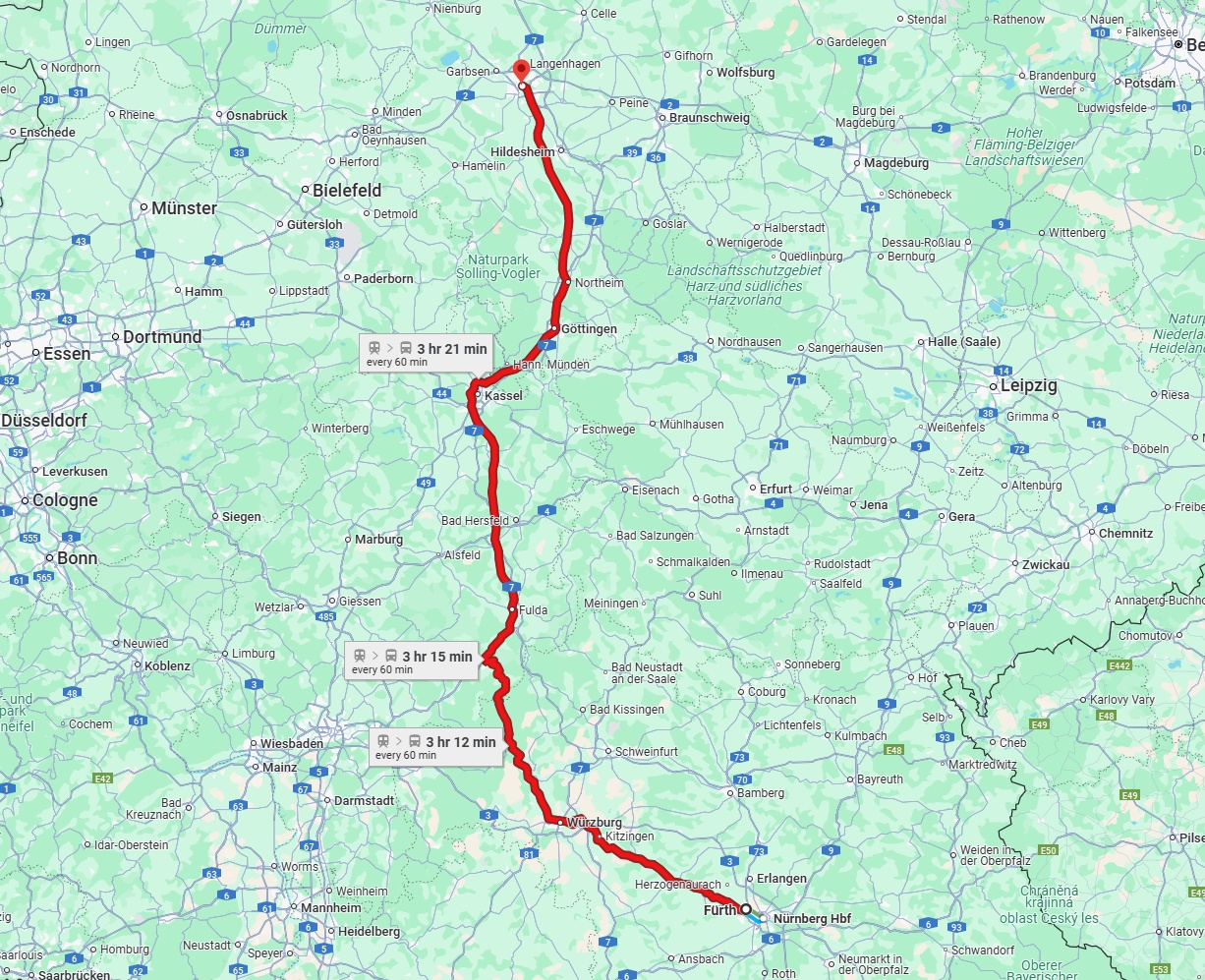 Anreise von Fürth Zu Hannover Über 
