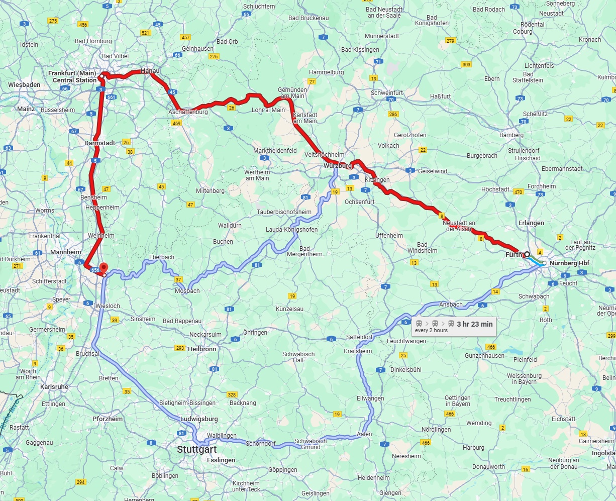Anreise von Fürth Zu Heidelberg Über 