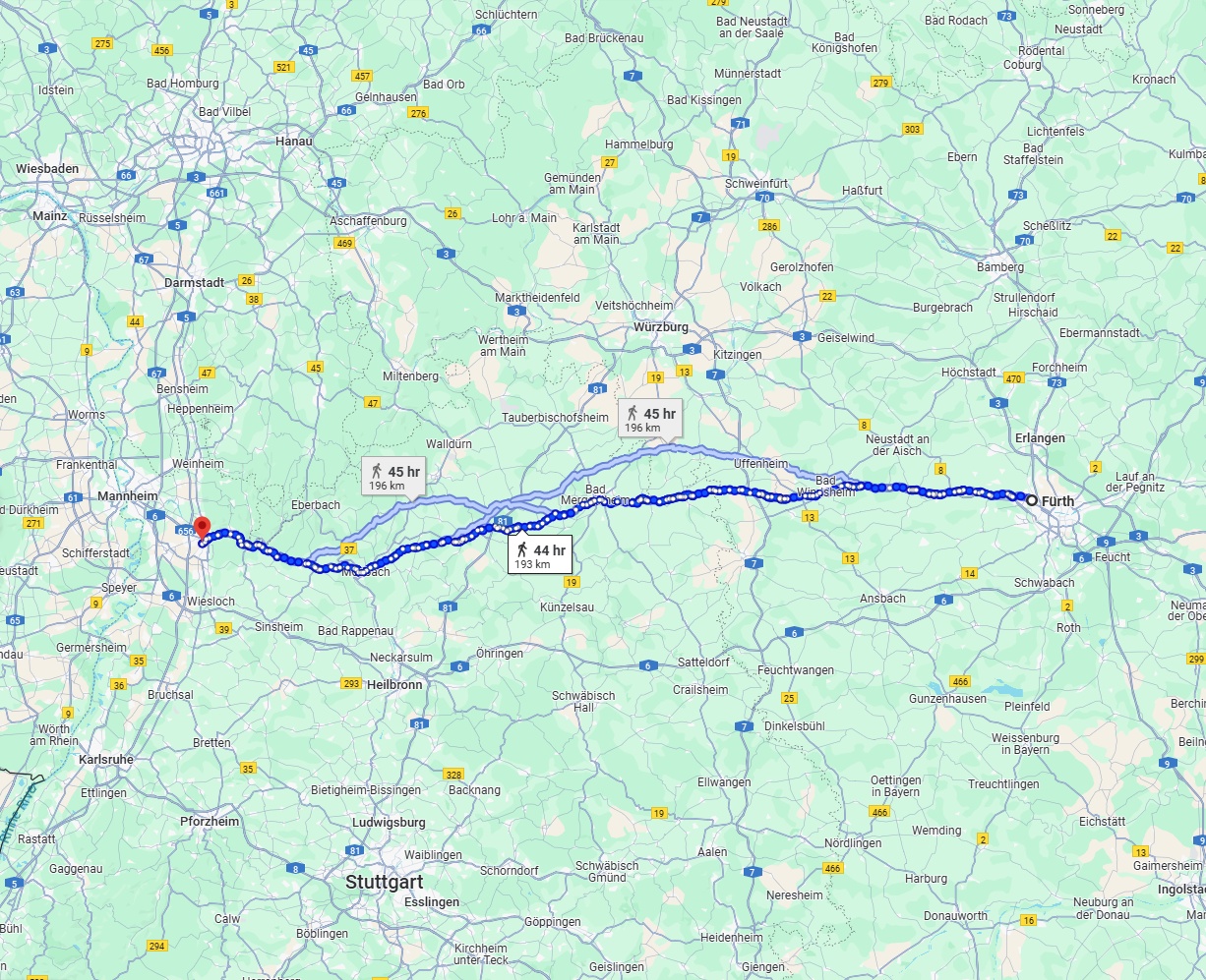 Anreise von Fürth Zu Heidelberg Über 