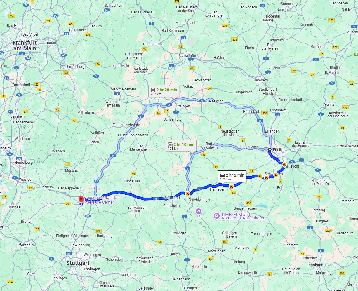 Anreise von Fürth Zu Heilbronn Über via A6