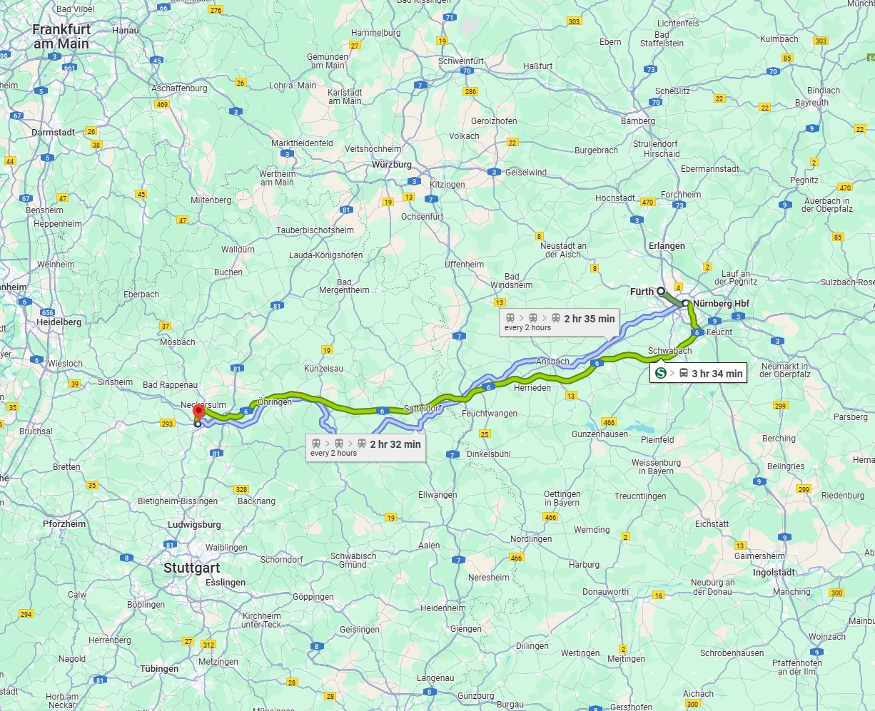 Anreise von Fürth Zu Heilbronn Über 