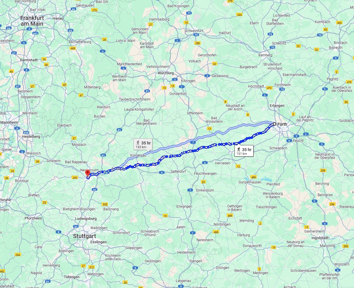 Anreise von Fürth Zu Heilbronn Über 