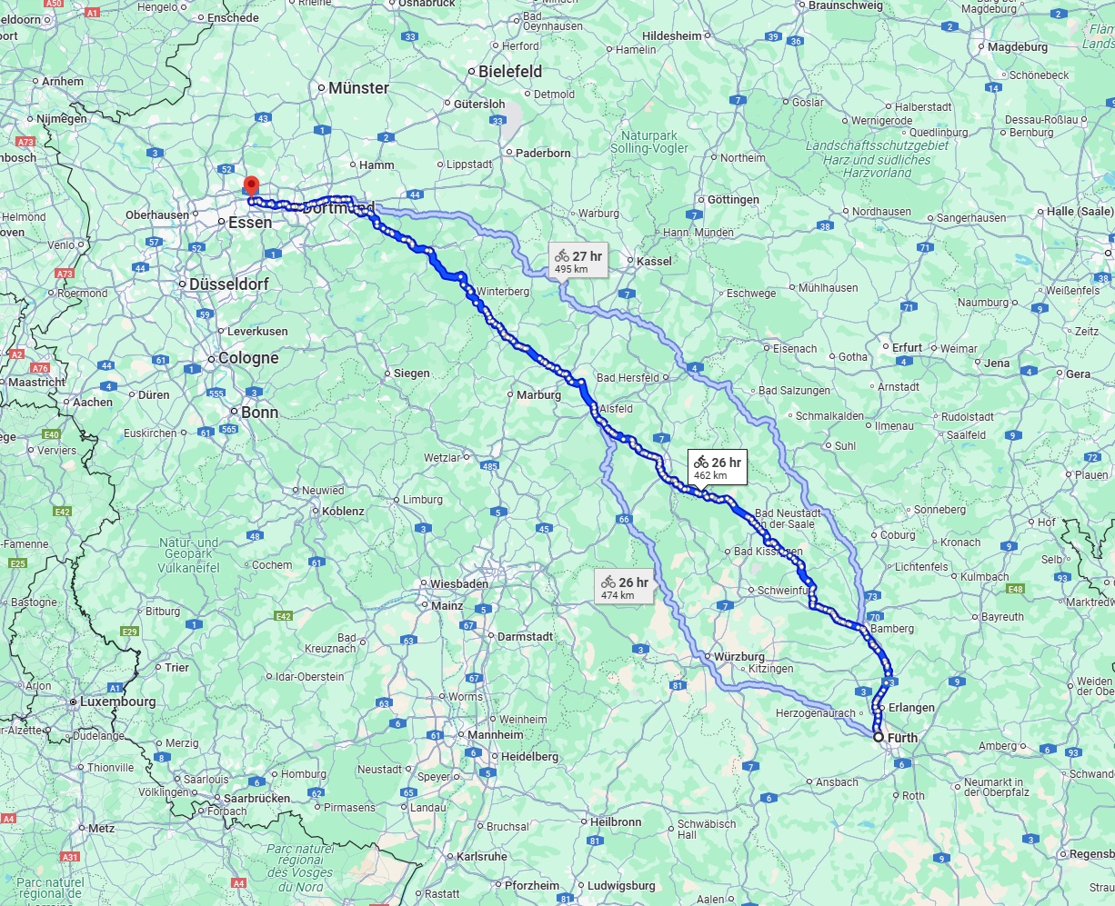 Anreise von Fürth Zu Herne Über 