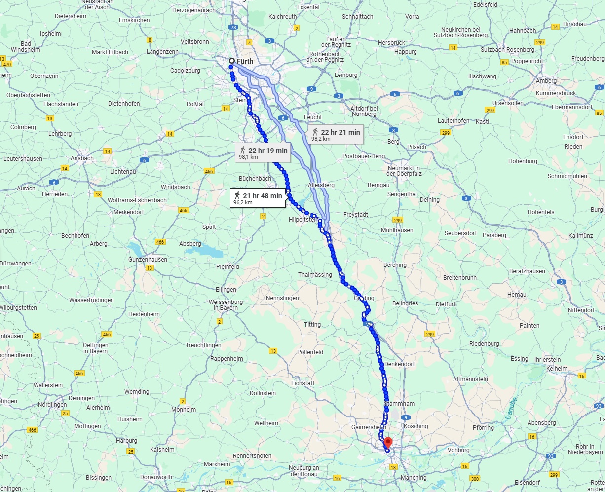 Anreise von Fürth Zu Ingolstadt Über 
